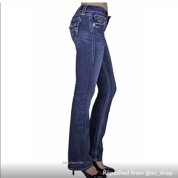 Rock Revival Debbie Dar Wash Bootcut Jeans Fleur Di Lis NEW without tags 27 - Picture 2 of 12